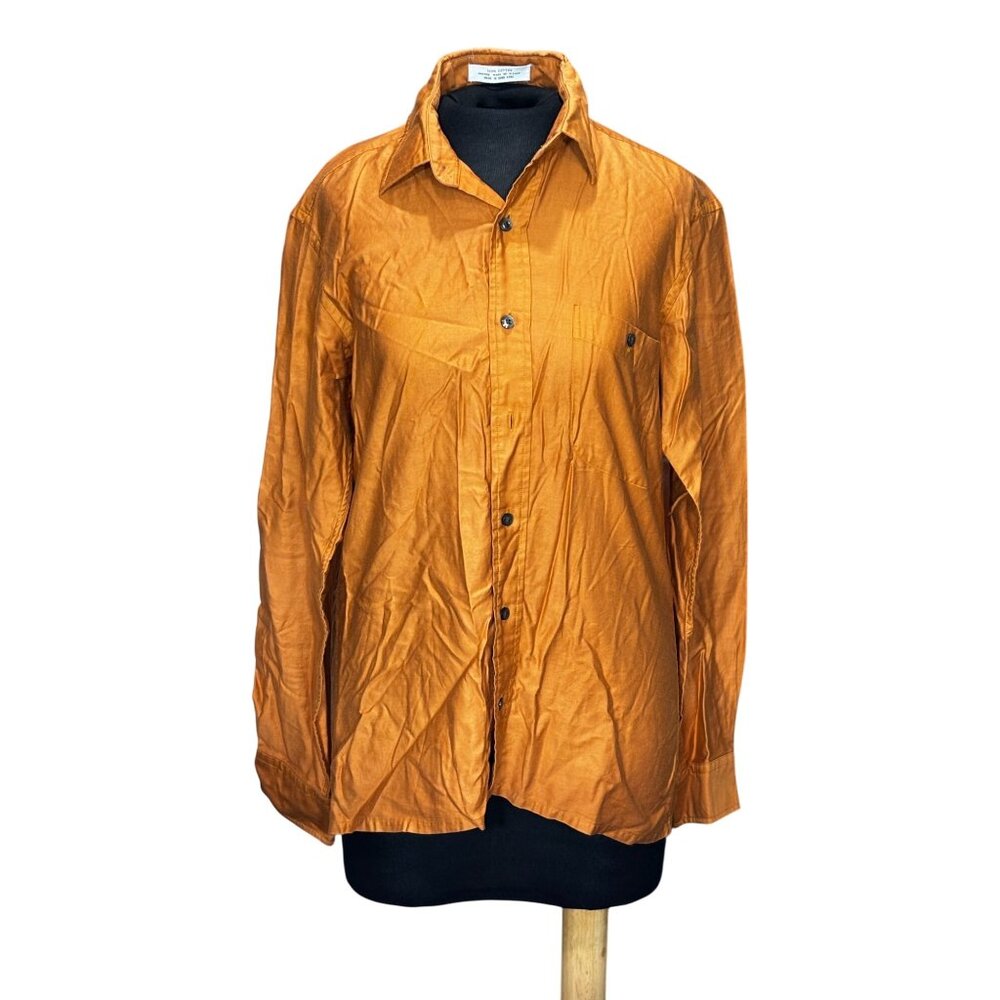 Christian Dior Mens Orange Long Sleeve Button-Down Shirt M